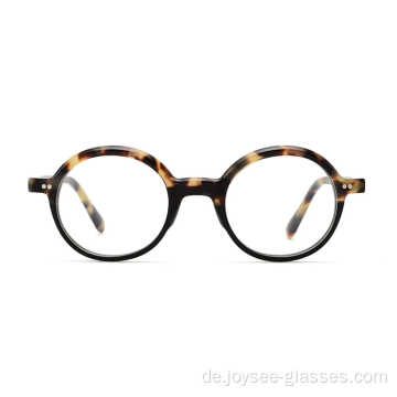 Werks niedriger Preis Vintage runde schwarze Schildkröte Acetatgläser Rahmen Computer Brille für Großhandel